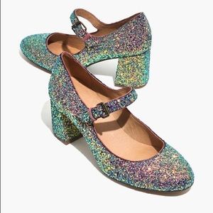 madewell glitter mary janes